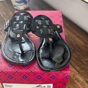 Tory Burch Black Patent Leather Sandals